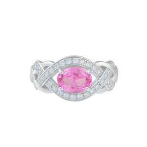 Endless Love Infinity Nano Pink Sapphire Sterling Silver Ring, Size 6